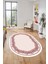 Çerçeveli Motifli Yıkanabilir Kaymaz Yolluk Mutfak Oval Salon Halısı, O-Çerçeveli-34-Bordo, 2