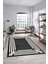 Dijital Baskılı Kaymaz Yıkanabilir Modern Şık Çerçeveli Yolluk Salon Halısı, Çerçeveli-44-Antrasit, 1