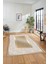 Çiçekli Tasarım Yıkanabilir Kaymaz Taban Çerçeveli Mutfak Salon Halısı, Çerçeveli-37-Gold, 4