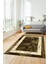 Mermer Çerçeve Desenli Modern Yıkanabilir Yolluk Mutfak Salon Halısı, Çerçeveli-18-Kahve, 3