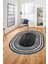 Dijital Kaymaz Yıkanabilir Çerçeveli Yolluk Mutfak Oval Salon Halısı, O-Çerçeveli-08-Antrasit, 1