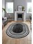 Dijital Kaymaz Yıkanabilir Çerçeveli Yolluk Mutfak Oval Salon Halısı, O-Çerçeveli-08-Antrasit, 3