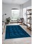 Etnik Çerçeve Desenli Modern Yıkanabilir Yolluk Mutfak Salon Halısı, Çerçeveli-20-Mavi, 5