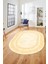 Dijital Kaymaz Taban Yıkanabilir Çerçeveli Oval Mutfak Salon Halısı, O-Çerçeveli-05-Krem, 1