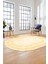 Dijital Kaymaz Taban Yıkanabilir Çerçeveli Oval Mutfak Salon Halısı, O-Çerçeveli-05-Krem, 2