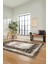 Sade Motifli Çerçeve Desenli Modern Yıkanabilir Yolluk Mutfak Salon Halısı, Çerçeveli-14-Kahve, 1