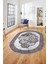 Dijital Kaymaz Yıkanabilir Modern Çerçeveli Oval Mutfak Salon Halısı, O-Çerçeveli-04-Bordo, 1