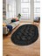 Etnik Çerçeve Desen Modern Yıkanabilir Yolluk Mutfak Oval Salon Halısı, O-Çerçeveli-20-Antrasit, 3