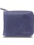 Antique Navy Blue Zipper Horizontal Mini Leather Wallet - GRD2403XW22460 1