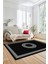 Sade Tasarım Çerçeve Desenli Modern Yıkanabilir Mutfak Salon Halısı, Çerçeveli-12-Antrasit, 3