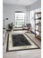 Şık Çerçeve Desenli Modern Yıkanabilir Yolluk Mutfak Salon Halısı, Çerçeveli-21-Antrasit, 4