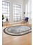 Şık Tasarım Çerçeve Desenli Modern Yıkanabilir Mutfak Oval Salon Halısı, O-Çerçeveli-10-Kahve, 1
