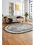 Şık Tasarım Çerçeve Desenli Modern Yıkanabilir Mutfak Oval Salon Halısı, O-Çerçeveli-10-Kahve, 5