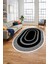 Dijital Kaymaz Yıkanabilir Çerçeveli Şık Tasarım Oval Mutfak Salon Halısı, O-Çerçeveli-03-Siyah, 5