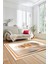 Modern Çerçeve Desen Yıkanabilir Kaymaz Yolluk Mutfak Salon Halısı, Çerçeveli-24-Bej, 1