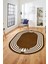 Dijital Kaymaz Yıkanabilir Modern Şık Çerçeveli Oval Yolluk Salon Halısı, O-Çerçeveli-44-Kahve, 3