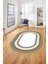 Dijital Kaymaz Yıkanabilir Çerçeveli Şık Tasarım Oval Mutfak Salon Halısı, O-Çerçeveli-03-Gold, 1