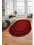 Dijital Kaymaz Taban Yıkanabilir Çerçeveli Oval Mutfak Salon Halısı, O-Çerçeveli-05-Bordo, 5