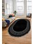 Yeni Tasarım Çerçeve Desenli Modern Yıkanabilir Mutfak Oval Salon Halısı, O-Çerçeveli-09-Siyah, 4