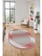 Sade Düz Renk Çerçeveli Yıkanabilir Modern Yolluk Oval Salon Halısı, O-Çerçeveli-39-Kırmızı, 1