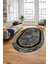 Mermer Çerçeve Desen Modern Yıkanabilir Yolluk Mutfak Oval Salon Halısı, O-Çerçeveli-18-Gri, 3