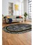 Mermer Çerçeve Desen Modern Yıkanabilir Yolluk Mutfak Oval Salon Halısı, O-Çerçeveli-18-Gri, 4