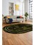 Mermer Çerçeve Desen Modern Yıkanabilir Yolluk Mutfak Oval Salon Halısı, O-Çerçeveli-18-Yeşil, 4