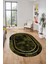 Mermer Çerçeve Desen Modern Yıkanabilir Yolluk Mutfak Oval Salon Halısı, O-Çerçeveli-18-Yeşil, 5