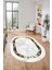 Mermer Çerçeve Desen Modern Yıkanabilir Yolluk Mutfak Oval Salon Halısı, O-Çerçeveli-18-Krem, 5