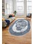 Dijital Kaymaz Yıkanabilir Modern Çerçeveli Oval Mutfak Salon Halısı, O-Çerçeveli-04-Mavi, 5