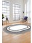 Dijital Kaymaz Yıkanabilir Çerçeveli Şık Tasarım Oval Mutfak Salon Halısı, O-Çerçeveli-03-Gri, 2