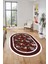 Çiçekli Çerçeve Desen Yıkanabilir Kaymaz Yolluk Mutfak Oval Salon Halısı, O-Çerçeveli-27-Bordo, 3