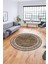 Çerçeve Zincir Desen Yıkanabilir Kaymaz Yolluk Mutfak Yuvarlak Salon Halısı, Y-Çerçeve-31-Kahve, 1