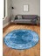 Çerçeve Modern Desen Yıkanabilir Kaymaz Yolluk Mutfak Yuvarlak Salon Halısı, Y-Çerçeve-32-Mavi, 4