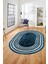 Dijital Kaymaz Yıkanabilir Çerçeveli Yolluk Mutfak Oval Salon Halısı, O-Çerçeveli-08-Mavi, 1