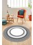 Dijital Kaymaz Yıkanabilir Çerçeveli Şık Tasarım Yuvarlak Mutfak Salon Halısı, Y-Çerçeveli-03-Gri, 3