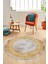 Dijital Kaymaz Taban Yıkanabilir Çerçeveli Yuvarlak Mutfak Salon Halısı, Y-Çerçeveli-05-Gold, 3