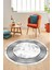 Şık Motif Çerçeve Desen Modern Yıkanabilir Yolluk Mutfak Yuvarlak Salon Halısı, Y-Çerçeveli-13-Gri, 2