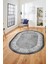 Yeni Şık Tasarım Yıkanabilir Kaymaz Taban Çerçeveli Oval Mutfak Salon Halısı, O-Çerçeveli-36-Gri, 4