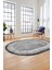 Yeni Şık Tasarım Yıkanabilir Kaymaz Taban Çerçeveli Oval Mutfak Salon Halısı, O-Çerçeveli-36-Gri, 5
