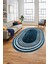 Dijital Kaymaz Yıkanabilir Çerçeveli Yolluk Mutfak Oval Salon Halısı, O-Çerçeveli-08-Mavi, 5