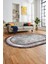 Şık Tasarım Çerçeve Desenli Modern Yıkanabilir Mutfak Oval Salon Halısı, O-Çerçeveli-10-Bordo, 5