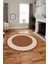 Dijital Kaymaz Taban Yıkanabilir Klasik Çerçeveli Yuvarlak Mutfak Salon Halısı, Y-Çerçeveli-07-Kahve, 1