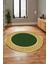Dijital Kaymaz Yıkanabilir Şık Çerçeveli Yolluk Mutfak Yuvarlak Salon Halısı, Y-Çerçeveli-29-Yeşil, 3
