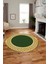 Dijital Kaymaz Yıkanabilir Şık Çerçeveli Yolluk Mutfak Yuvarlak Salon Halısı, Y-Çerçeveli-29-Yeşil, 5