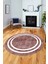 Dijital Kaymaz Yıkanabilir Sade Çerçeveli Yolluk Mutfak Yuvarlak Salon Halısı, Y-Çerçeveli-30-Bordo, 2