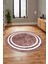 Dijital Kaymaz Yıkanabilir Sade Çerçeveli Yolluk Mutfak Yuvarlak Salon Halısı, Y-Çerçeveli-30-Bordo, 3
