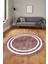 Dijital Kaymaz Yıkanabilir Sade Çerçeveli Yolluk Mutfak Yuvarlak Salon Halısı, Y-Çerçeveli-30-Bordo, 4