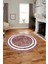 Dijital Kaymaz Yıkanabilir Sade Çerçeveli Yolluk Mutfak Yuvarlak Salon Halısı, Y-Çerçeveli-30-Bordo, 5