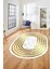 Şık Tasarım Yıkanabilir Kaymaz Çerçeveli Yolluk Oval Salon Halısı, O-Çerçeveli-41-Gold, 3